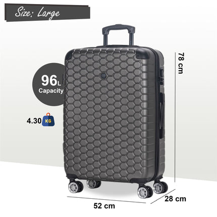 Hard Shell ABS 8 Wheel Luggage Travel Cabin Holiday Bags Suitcase Set