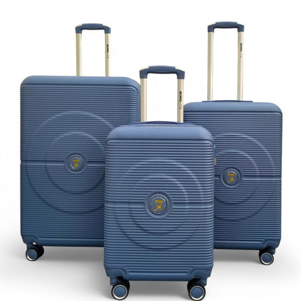 Robust ABS Hard Shell 8 Wheels Luggage Travel Holiday Cabin Suitcase Set