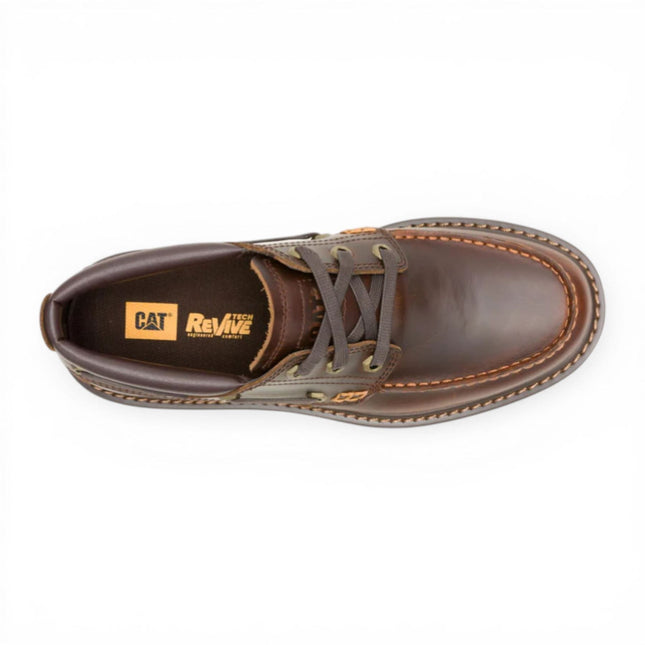CAT (Caterpillar) Mens Tan Brown Leather Low-Cut Boots - Colorado Boat Lo