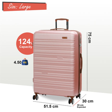 Expandable Hard Shell ABS Suitcase Set 8 Wheel Robust Travel Case Holiday Luggage