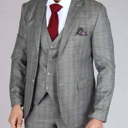 Mens IM2 Classic Plain Grey 3 Piece Suit