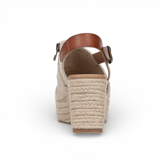 Blowfish Malibu Womens Brown Beige Wedge Slingbacks Heel Sandals - Amira
