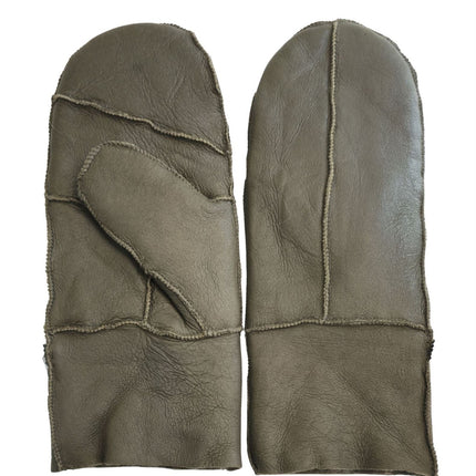 Infinity Leather Womens Green Genuine Real Sheepskin Mittens Warm Gloves