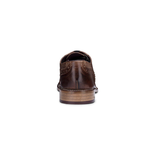 Mens Classic Oxford Chestnut-Brown Leather Gatsby Brogue Shoes