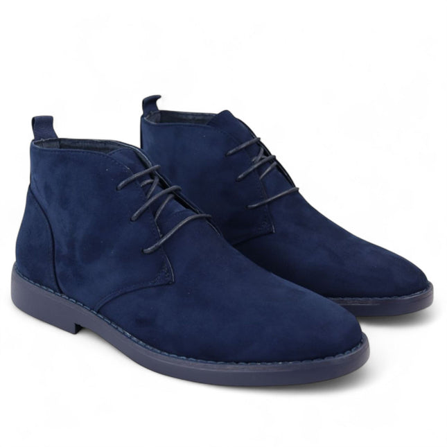 Men's Navy Premium Desert Style Suede Chukka Boots