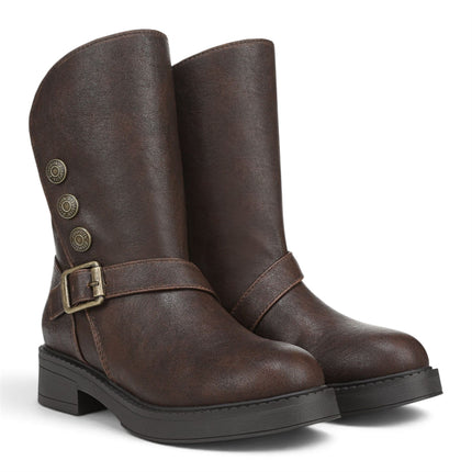 Blowfish Malibu Women's Brown Faux Leather Winter Biker Boots - Venice-Cozy