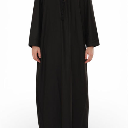 Men's Eid Black Moroccan Thobe Robe Djellaba Ramadan Eid Jubba- HM10