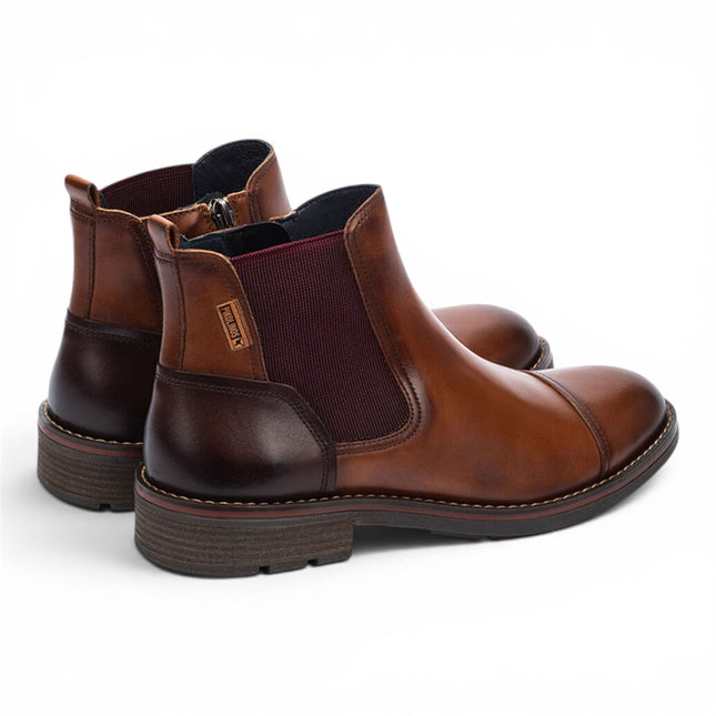 Pikolinos Men's Brown Leather Zip Chelsea Ankle Boots - York