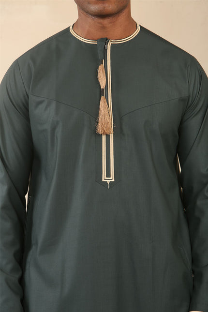 Men's Omani Eid Green Thobe  Saudi Emirati Jubba Robe