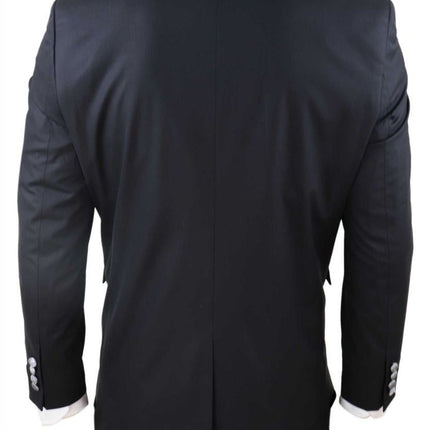 Men's 4 Piece Black Tailored Wedding Suit