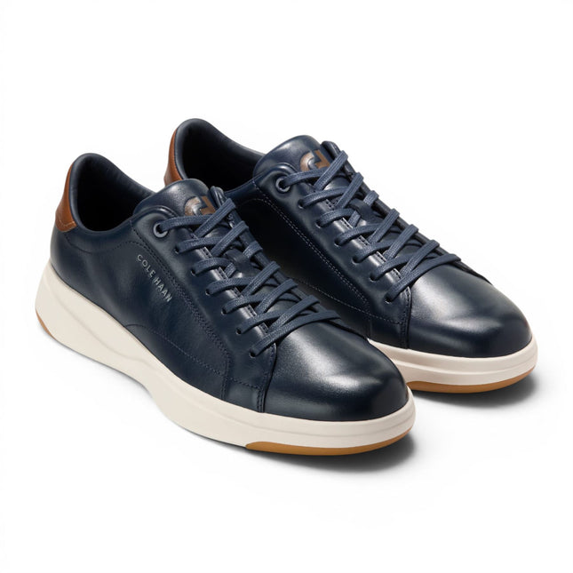 Cole Haan Men's GrandPro Luxe Mile Trainer Blue Leather Sneakers - C42754