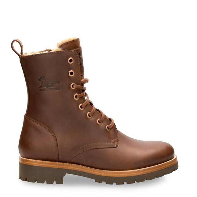 Panama Jack Women's Frisia B10 Bark Waterproof Leather Combat Boots