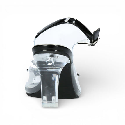 Laura Vita Women’s Mira 01 Clear Black Slip-On Cinderella Heel Sandals