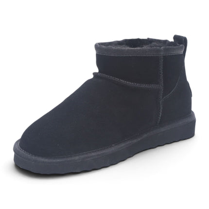 Women's Black Genuine Sheepskin Real Fur Winter Ankle Boots - Sable