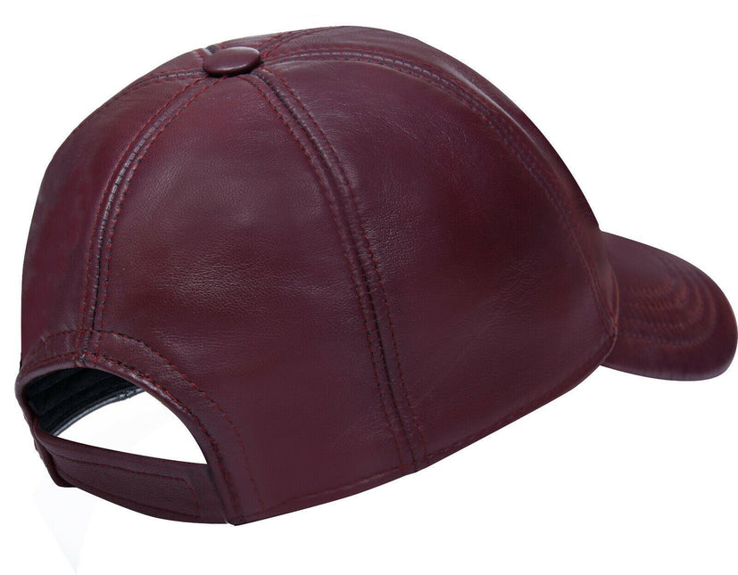 Unisex Real Nappa Leather Adjustable Golf Snapback Plain Baseball Cap Hat