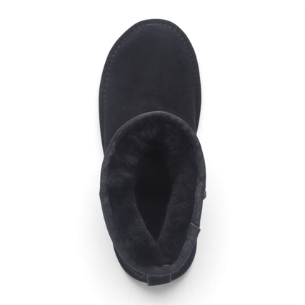 Women’s Black Genuine Sheepskin Real Fur Winter Ankle Boots - Frost