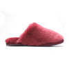 Women's Sheepskin Slippers Burgundy Warm Winter Fur Mule - Aurora