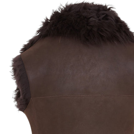 Women's Brown Toscana Shearling Nappa Leather Sheepskin Gilet - Parkes