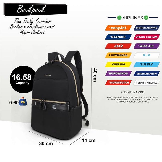 Backpack Rucksack 40 x 30 x 14 cm Underseat Travel Cabin Bag for Ryanair, Easy Jet