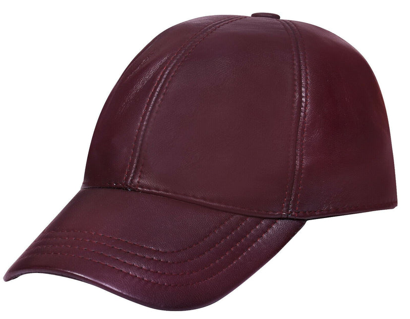 Unisex Real Nappa Leather Adjustable Golf Snapback Plain Baseball Cap Hat