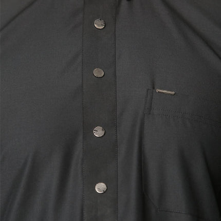Men's Black Thobe Arab Saudi Emirati Islamic Clothing Jubba Robe
