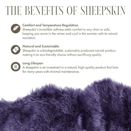 Genuine Sheepskin Violet Double Natural Fluffy Silky Soft Real Wool Rug