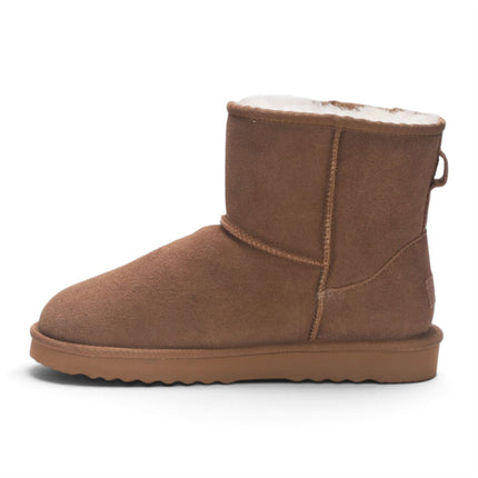 Men's Chestnut Tan Real Sheepskin Suede Winter Ankle Boots - Harbour