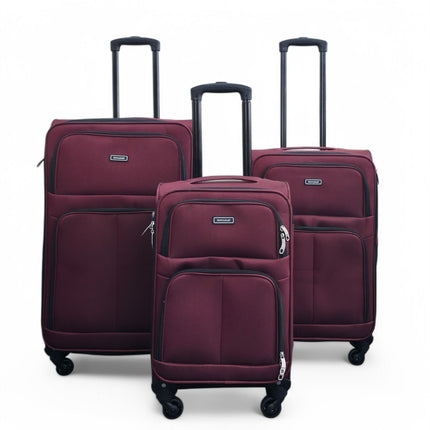 Expandable Soft Shell 4 Wheel Luggage Travel Cabin Suitcase Set Holiday Bags