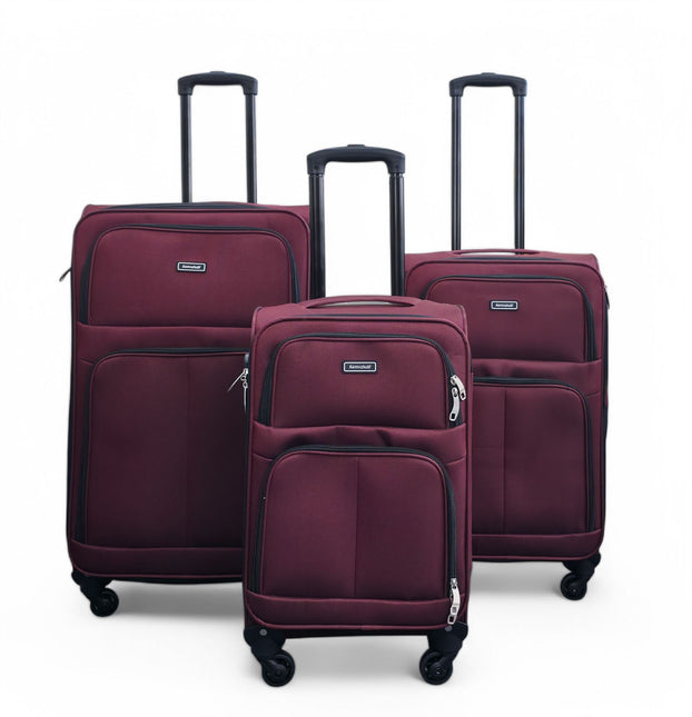 Expandable Soft Shell 4 Wheel Luggage Travel Cabin Suitcase Set Holiday Bags