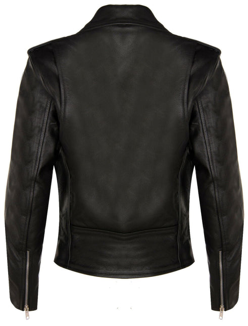 Women's Cowhide Brando Leather Biker Jacket-Murcia