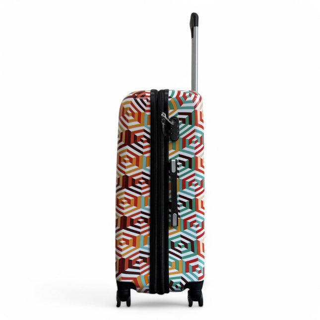 Strong Expandable Hard Shell Dual 4 Wheel Suitcase Set Print Luggage Cabin Travel Bag