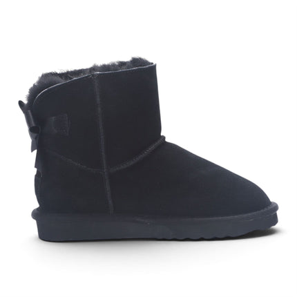 Women's Black Genuine Sheepskin Real Fur Winter Ankle Boots - Eclipse
