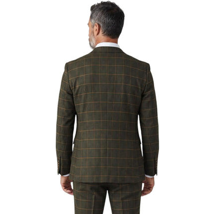 Men's Green 3 Piece Wool Blend Tweed Suit - Harris