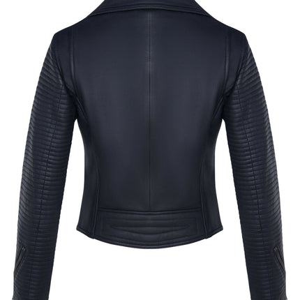Womens Leather Matt Vintage Brando Biker Jacket-Taipei