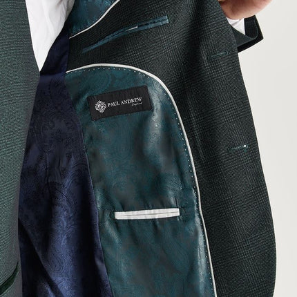Men's Green Suit Blazer Prince Of Wales Formal Blazer
