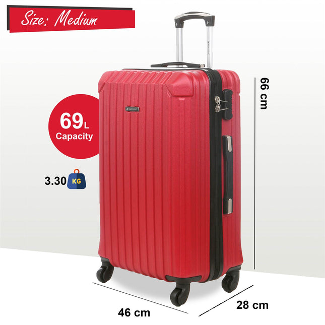Hard Shell ABS 4 Wheels Luggage Travel Cabin Suitcase Set