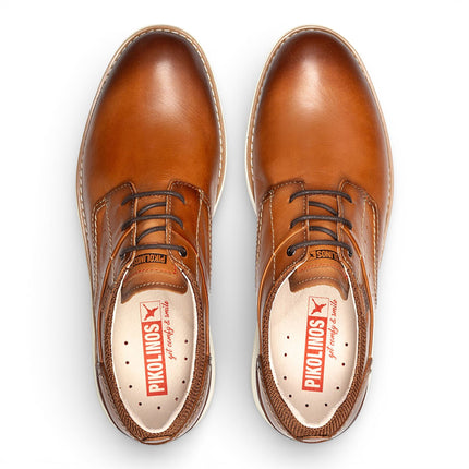 Pikolinos Men's Brown Leather Lace-Up Sneaker Trainers Shoes - Manacor