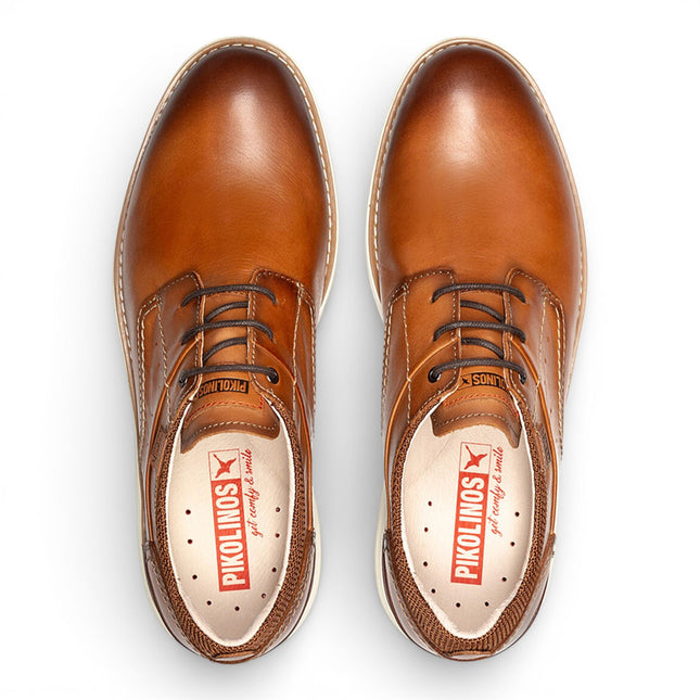 Pikolinos Men's Brown Leather Lace-Up Sneaker Trainers Shoes - Manacor