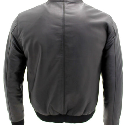 Mens Retro Varsity Leather Bomber Jacket-Pretoria