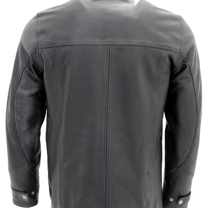 Mens Leather Mid Length Coat-Hanoi