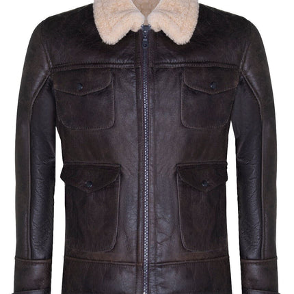 Mens Sheepskin Classic Safari Jacket-Arezzo