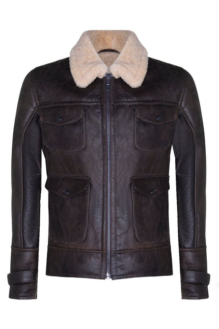 Mens Sheepskin Classic Safari Jacket-Arezzo