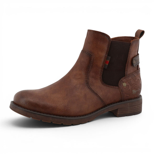 Mustang Women's Brown Faux Leather Chelsea Ankle Boots - M0052002