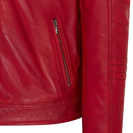 Mens Quilted Biker Leather Jacket Racing Jacket