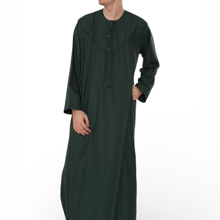 Men's Eid Green Moroccan Jubba Robe Djellaba Ramadan Eid Thobe - HM11