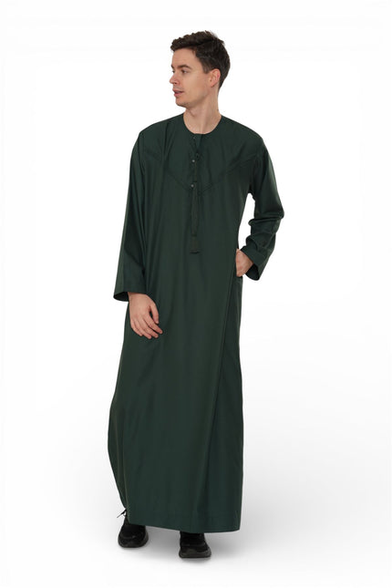 Men's Eid Green Moroccan Jubba Robe Djellaba Ramadan Eid Thobe - HM11