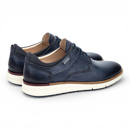 Pikolinos Men's Blue Leather Lace-Up Sneaker Trainers Shoes - Manacor