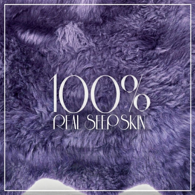 Genuine Sheepskin Violet Double Natural Fluffy Silky Soft Real Wool Rug