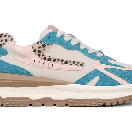 Blowfish Malibu Womens Pink Blue Retro Lace-Up Sneakers -Leo