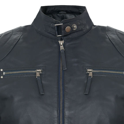 Mens Moto Leather Biker Jacket-Taiwan